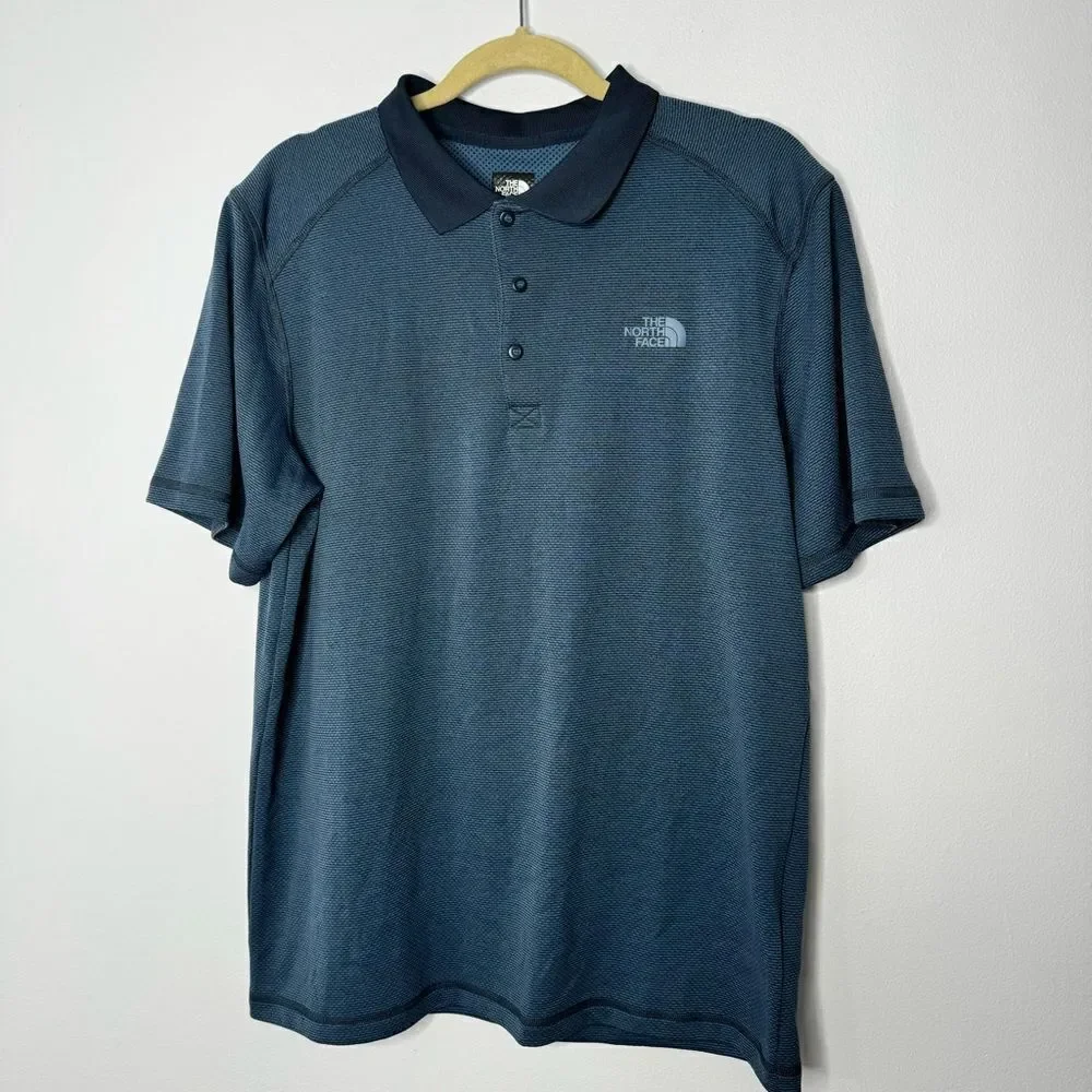 The North Face blue polo shirt size large